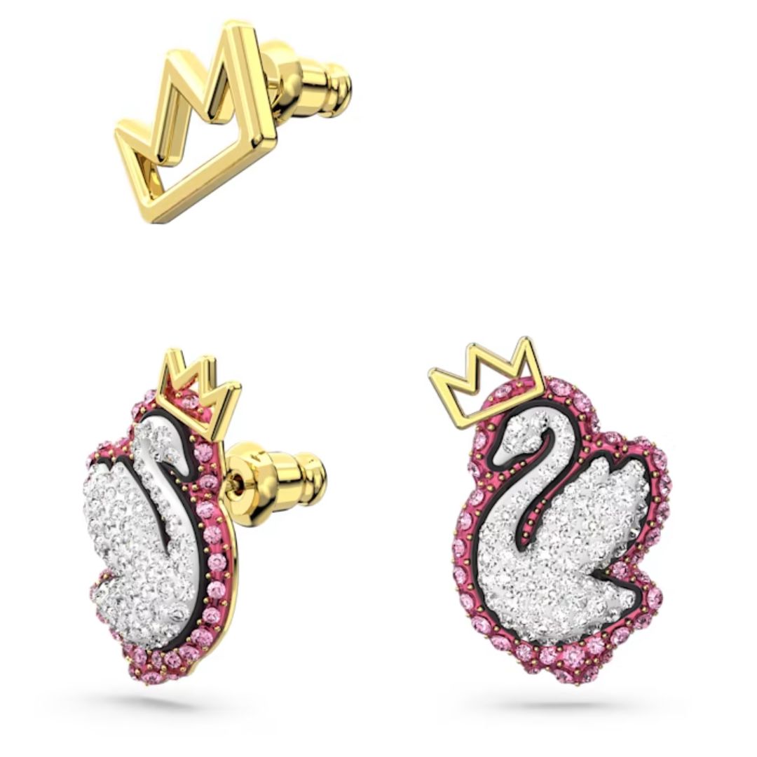 Swarovski swan hot sale stud earrings